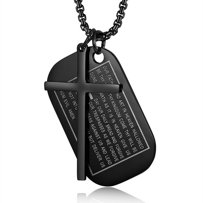 Wholesale Fashionable and classic stainless steel cross pendant, versatile military brand necklace