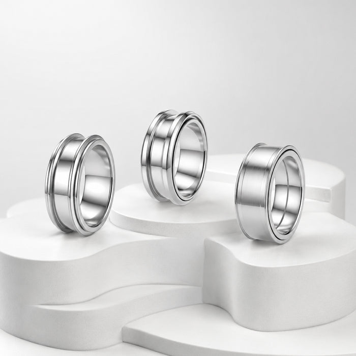 Wholesale Rotating Spinner Ring Blank Stainless Steel DIY Jewelry Accessory