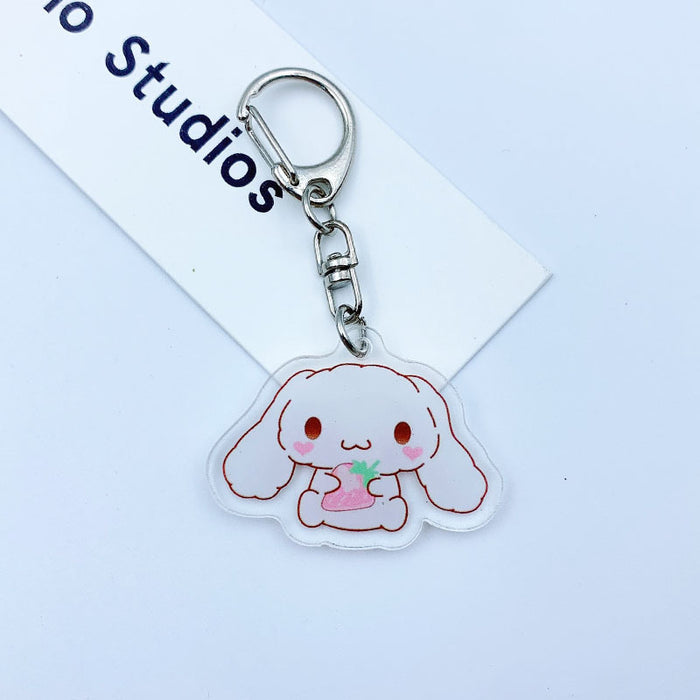 Wholesale Double-sided Keychain Cute Cartoon Book Bag Pendant Transparent Pendant Acrylic Key Ring for Men and Women