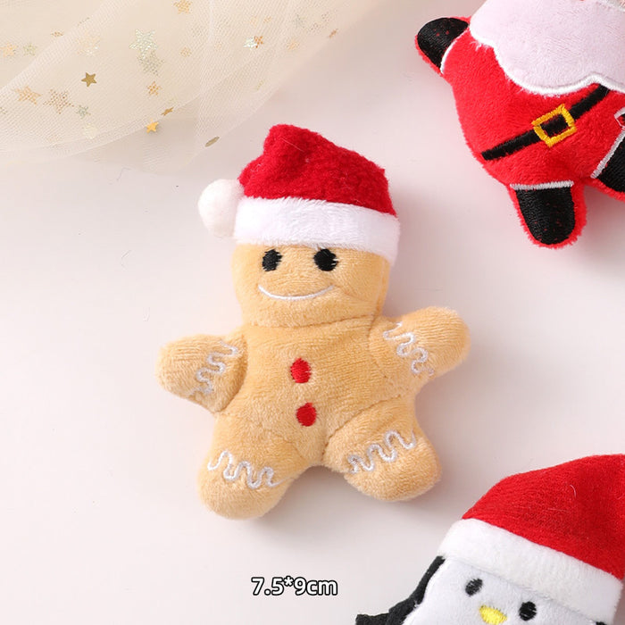 Wholesale Christmas Brooch Cute Plush Christmas Accessories Cartoon Pin Decorations Clothing Accessories