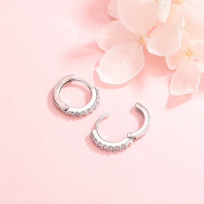 Wholesale S925 Sterling Silver Diamond Ear Ring Women  Ear Buckle Elegant Earrings Earrings