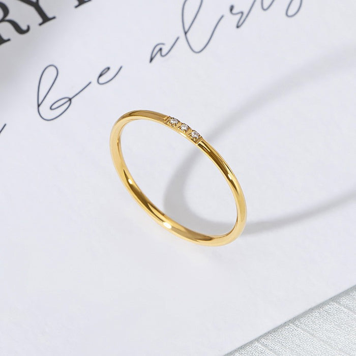 Wholesale Extremely fine simple plain ring zircon titanium steel ring female  non-fading ring