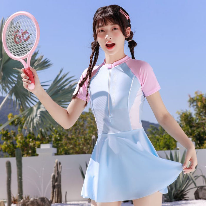 Wholesale Swimsuit one-piece skirt style sun protection swimsuit new hot spring swimsuit