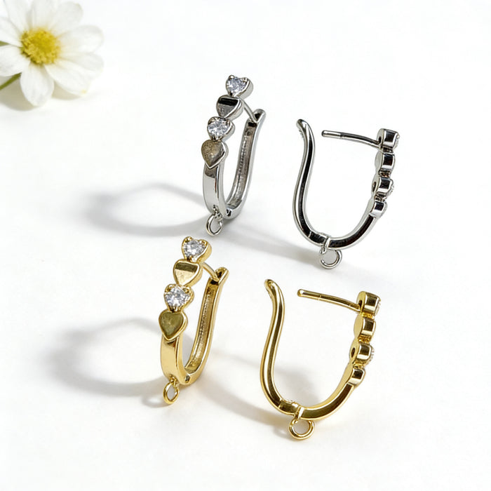 Wholesale Simple U-shaped Heart Hoop Earrings