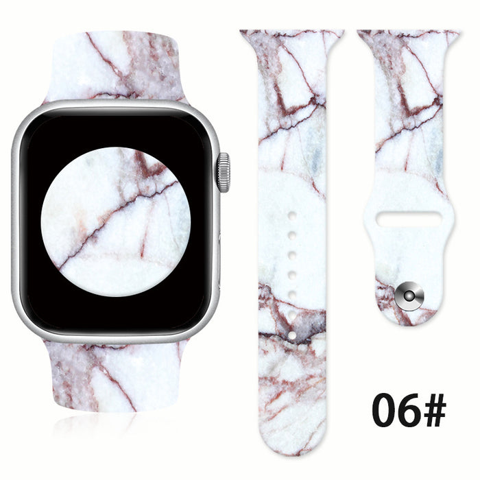 Wholesale Silicone Jade Abstract Style Printed Watch Strap JDC-WD-NuoQi094