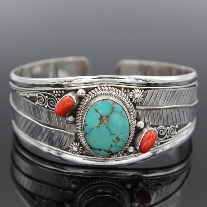 Wholesale Turquoise Open Bracelet Vintage Pattern Bracelet Bracelet Bracelet