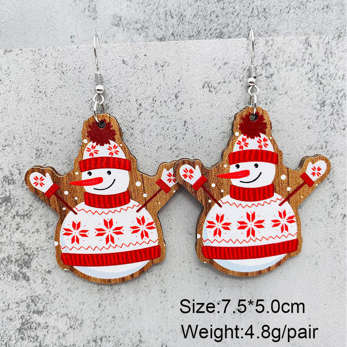 Wholesale  Bell Red Car Water Drop Wooden Earrings Christmas Accessories