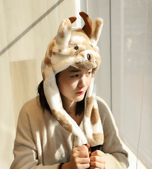 Wholesale Bunny hat with moving ears cute plush warm hat