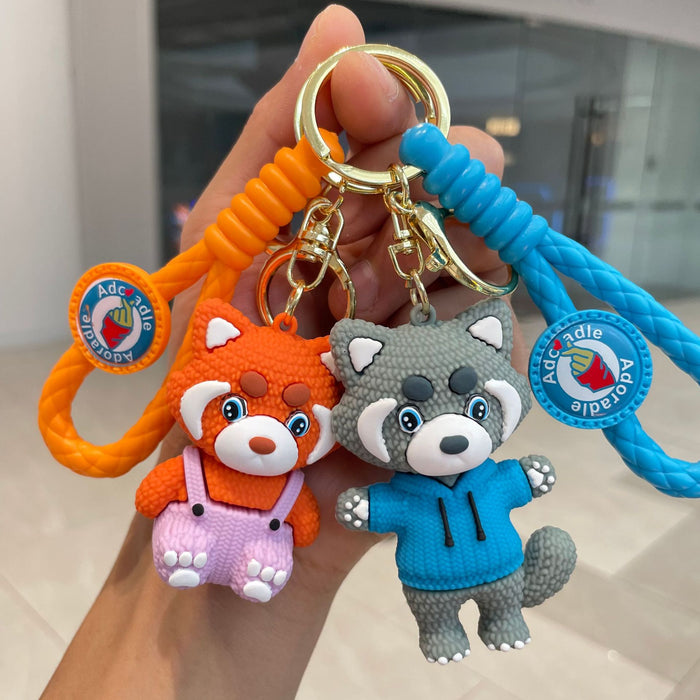 Wholesale Creative cartoon soft rubber cute bear figurine exquisite car keychain backpack pendant small gift