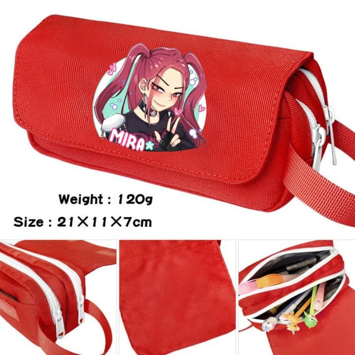 Wholesale Cartoon Print Large Capacity Double-Layer Handheld Pencil Case Stationery Bag Pencil Bag