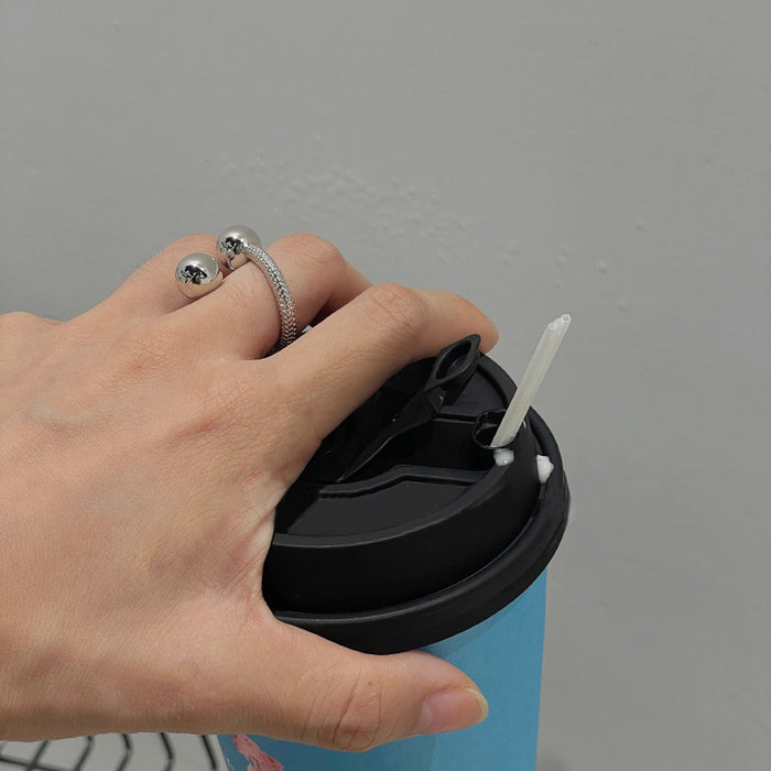 Wholesale  double ball woven ring female  open index finger ring