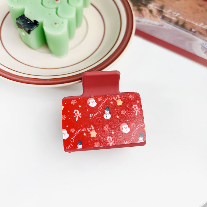 Wholesale Christmas plastic clip patch hair clip dopamine small fresh  atmosphere shark clip hair accessories