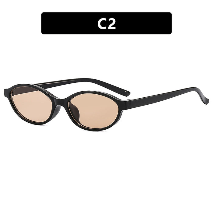 Wholesale Fashion oval small frame sunglasses street photography sunglasses personalized sunglasses