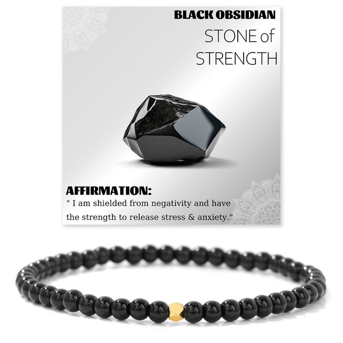 Wholesale 4mm stone bead bracelet with elastic cord