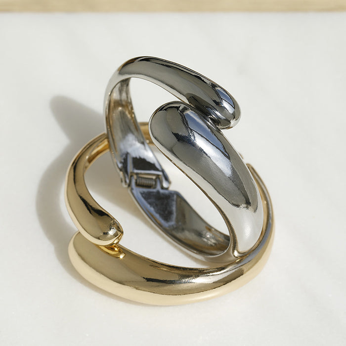 Wholesale Simple Charm Bracelet Polishing Bracelet Smooth Shining Spring Opening Adjustable Female Accessories Ball Accessories