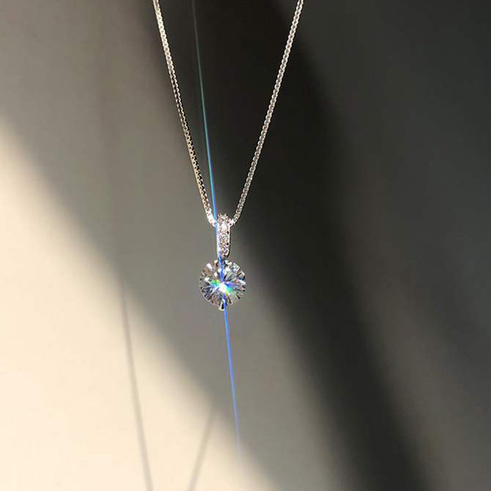 Wholesale water drop necklace simple design small diamond pendant chain female