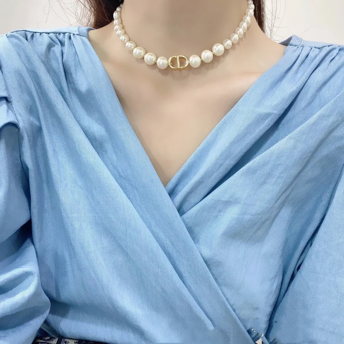 Wholesale Pearl Stitching Necklace JDC-NE-Lanx001