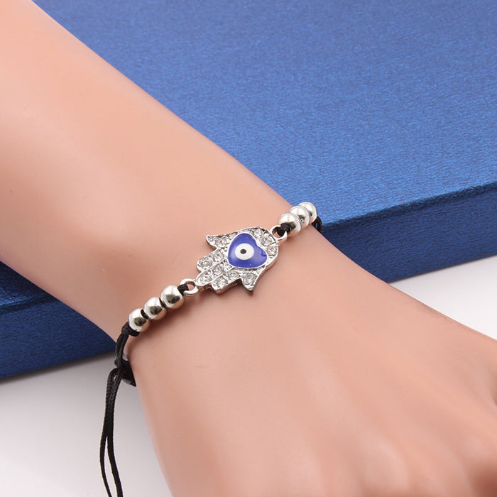 Wholesale Set of 5 styles, set of 12 palm peach hearts with diamond studded black rope