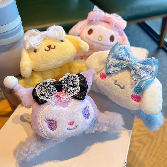 Wholesale Autumn and winter cute big doll plush hair clip new cartoon dog furry hair clip back of the head soft cute hair accessories