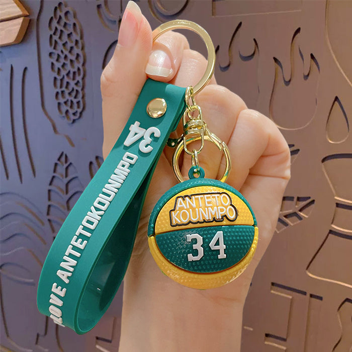 Wholesale Cartoon key chain star basketball pendant bag pendant car key chain gift