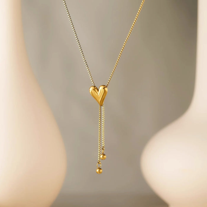 Wholesale 2pcs Light Luxury Heart-Shaped Pendant — Premium-Look Clavicle Chain Necklace