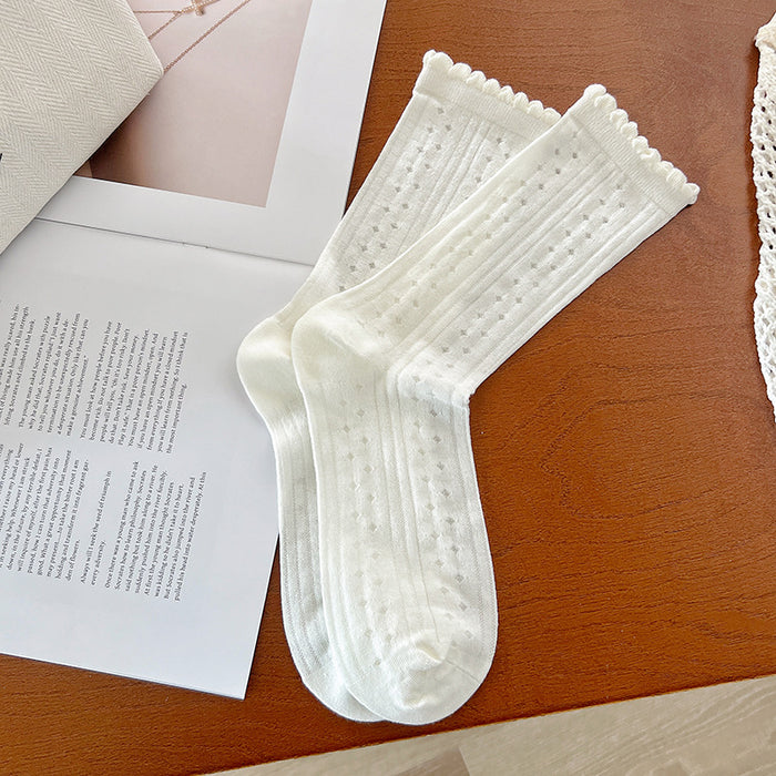 Wholesale Thin mesh breathable socks, long tube stacking socks