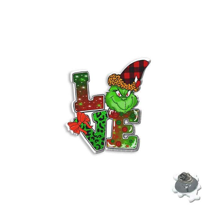 Wholesale Cartoon Christmas series brooch badge personality resin collar pin