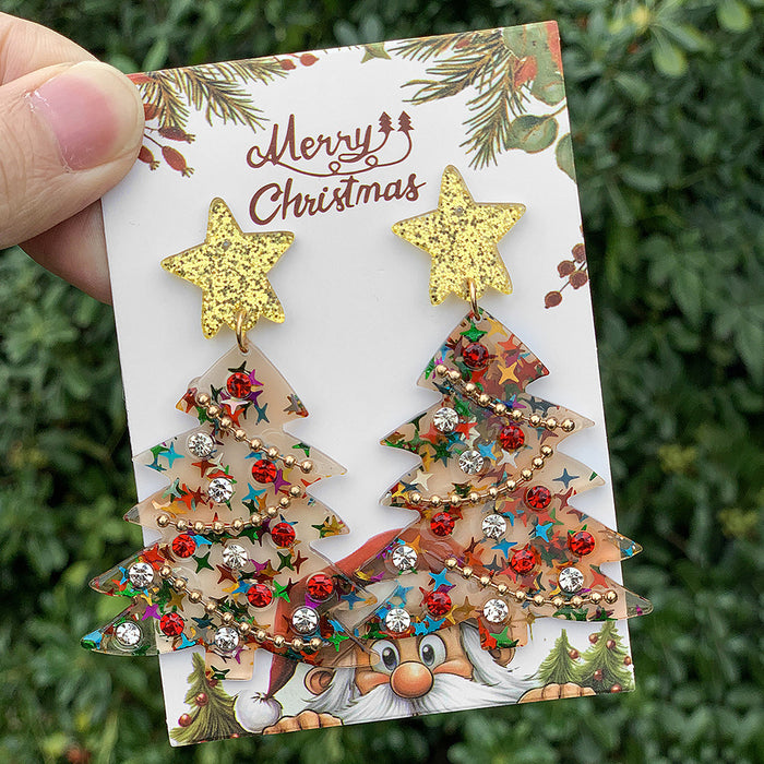 Wholesale Christmas Tree 2D Acrylic Gold Star Stud Earrings Trendy Fashion Accessory Great For Party Wear And Resale