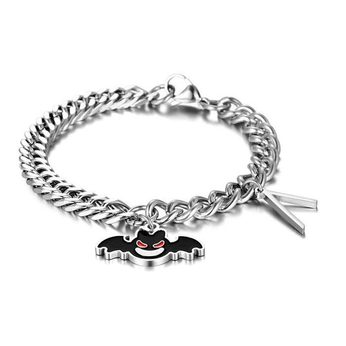Wholesale IMI  Bracelet Cartoon Bat Funny Jewelry for Boys and Girls Niche Design Trendy Cool Bracelet Titanium Steel YL446