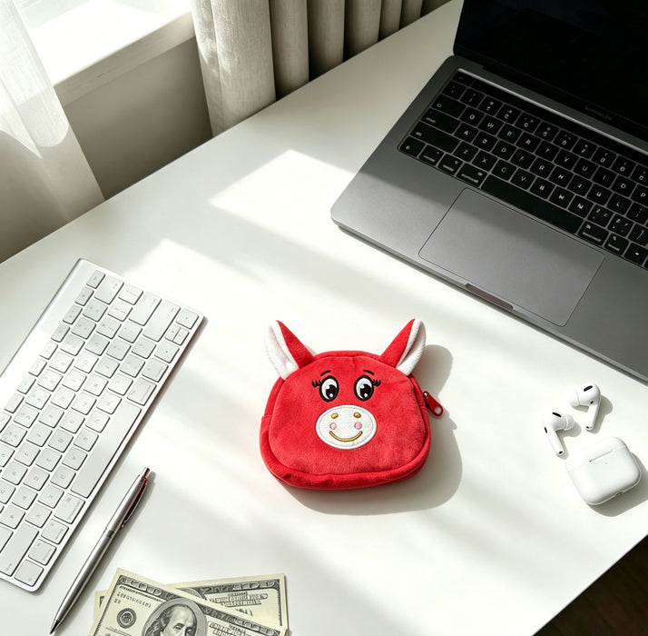 Wholesale 3pcs Crying Horse Plush Coin Purse Storage Bag