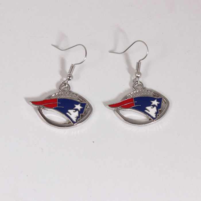 Wholesale team earrings earrings  rugby shape earrings lightning cowboy chief pirate Steelman