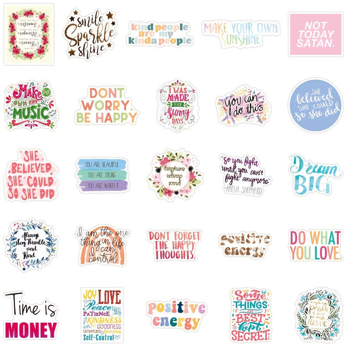 Wholesale 150pcs Inspirational phrase cartoon graffiti stickers to decorate notebooks and luggage