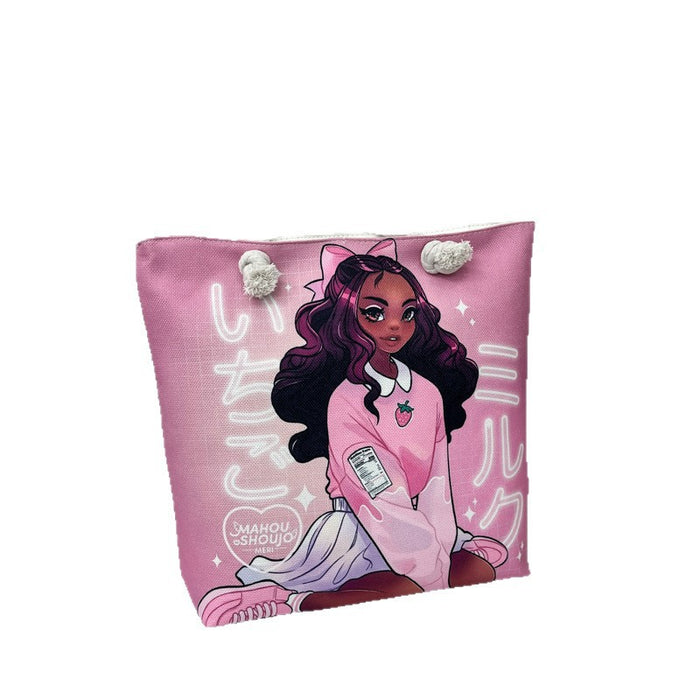 Wholesale Tourist shopping bag Tote bag Printed thick rope large capacity canvas bag Versatile creative handbag