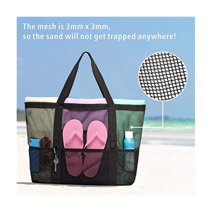 Wholesale Beach bag, large capacity toy mesh swimming bag, multifunctional travel handbag, single shoulder beach bag, swimsuit storage bag