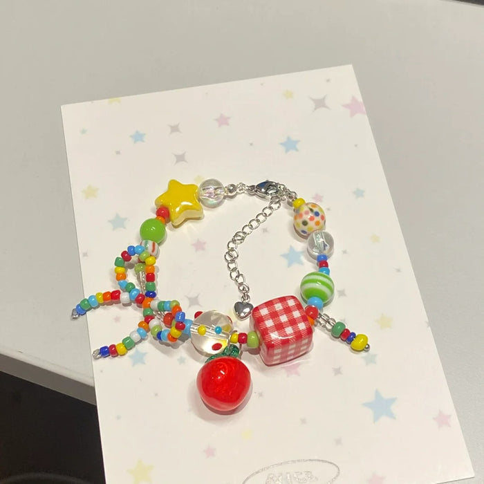 Wholesale Stacked Hand String Round Bead Zirconia Elastic Rope Versatile High Beauty Clavicle Chain