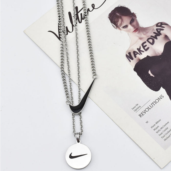 Wholesale Necklace Street Trendy Cool Simple Personalized Round Pendant Necklace