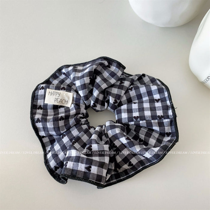 Wholesale Alphabet cloth logo, heart-shaped checkered headband, cute headwear, headband, versatile hair accessory