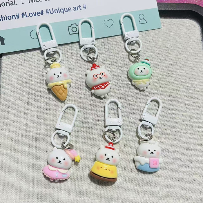 Wholesale Cute Cartoon Animal Keychain Bag Charm Resin Plastic For Student Backpacks And Girls Purses Fashion Accessory Gift