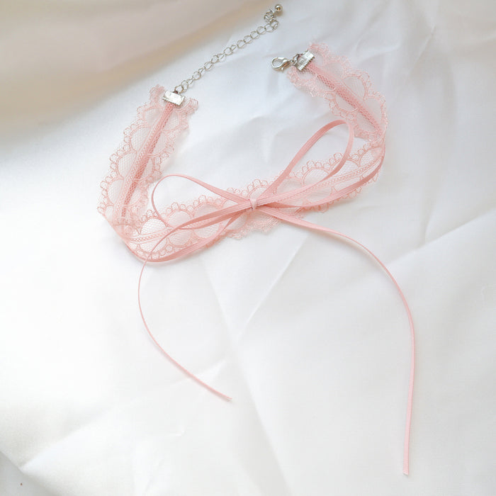 Wholesale Jewelry Pink Love Pendant Neck Chain Item Clavicle Chain Butterfly Necklace