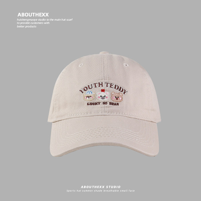 Wholesale Embroidered baseball cap, sweet and versatile, new wide brimmed duckbill cap for couples