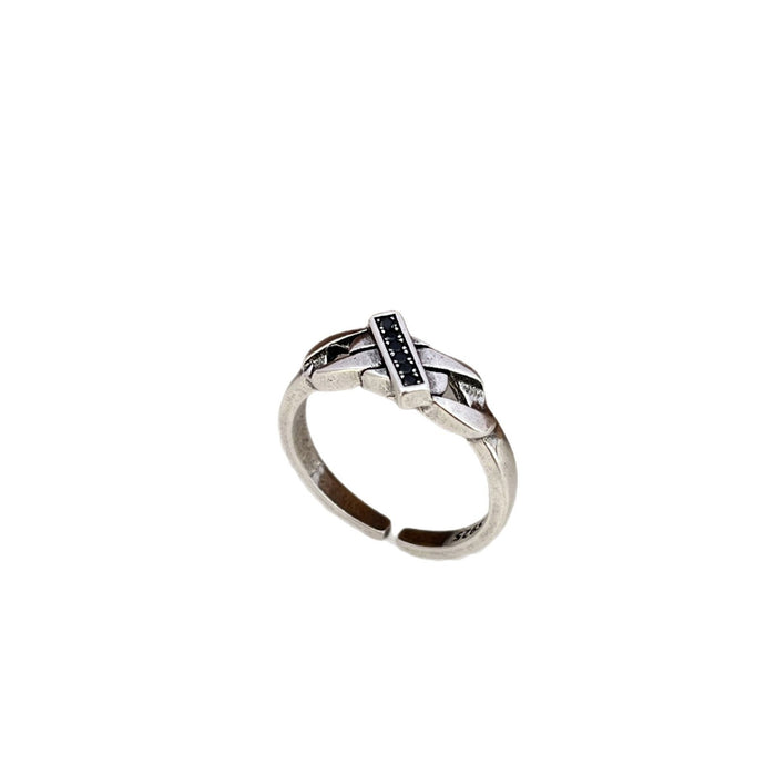 Wholesale Paired with micro inlaid black diamonds for fashionable decoration, the new high-end and versatile chain ring