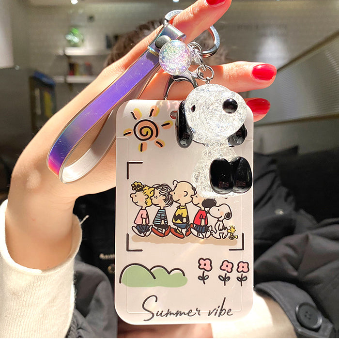 Wholesale Cute cartoon printed lanyard card holder and keychains.
