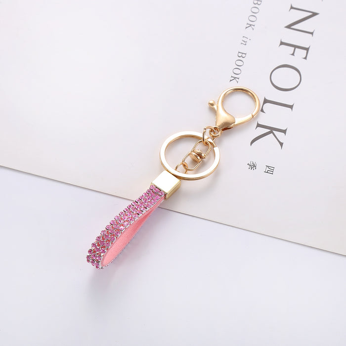 Wholesale Diamond keychain anti-loss decorative bag pendant car key rope headset chain jewelry