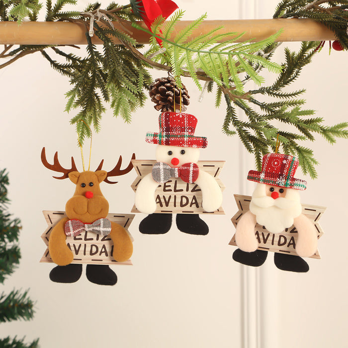 Wholesale Fabric Christmas Brand Pendant Holiday Scene Arrangement Christmas Tree Pendant Christmas Decorations Hanging Ornaments