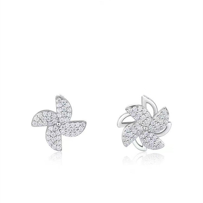 Wholesale Rotating windmill alloy earrings