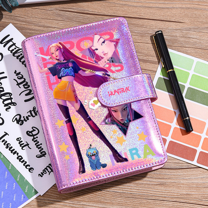 Wholesale Kpop Glitter Hardcover Loose-Leaf Cartoon Notebook