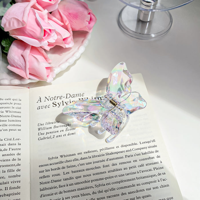 Wholesale Stylish Pearlescent Mermaid Large Hair Claw Clip Plastic Grip