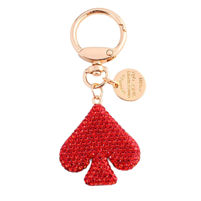 Wholesale Red and Black Clay Full Diamond Keychain