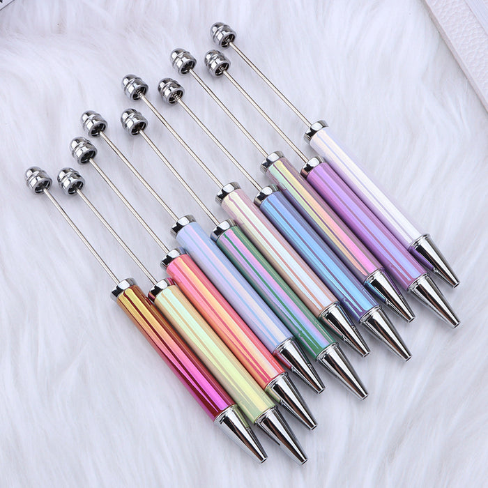 Wholesale Plastic UV Plated Seven Color Bead Pen JDC-PN-JinBaiNian003