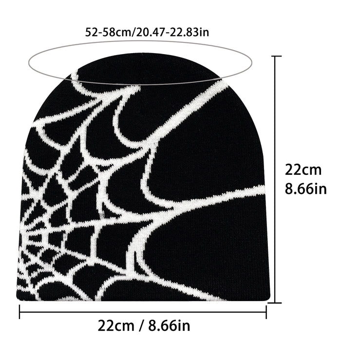 Wholesale Acrylic Spider Web Jacquard Yarn Knitted Hat JDC-FH-Mingw003